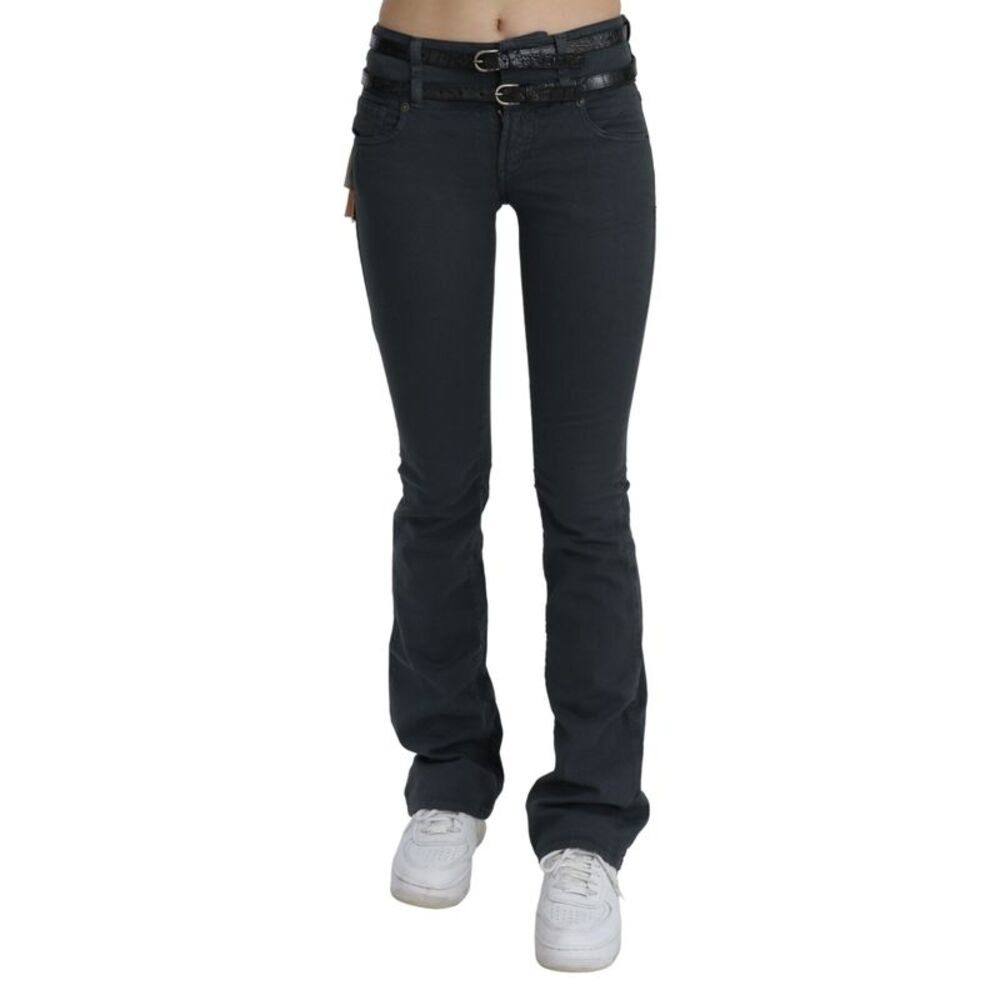 John Galliano Gray Mid Waist Slim Flared Denim Trouser Women's Jeans